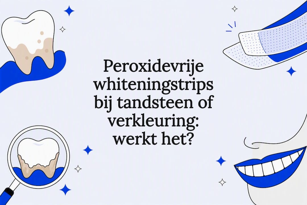 Illustratieve titelkaart over peroxidevrij tanden bleken