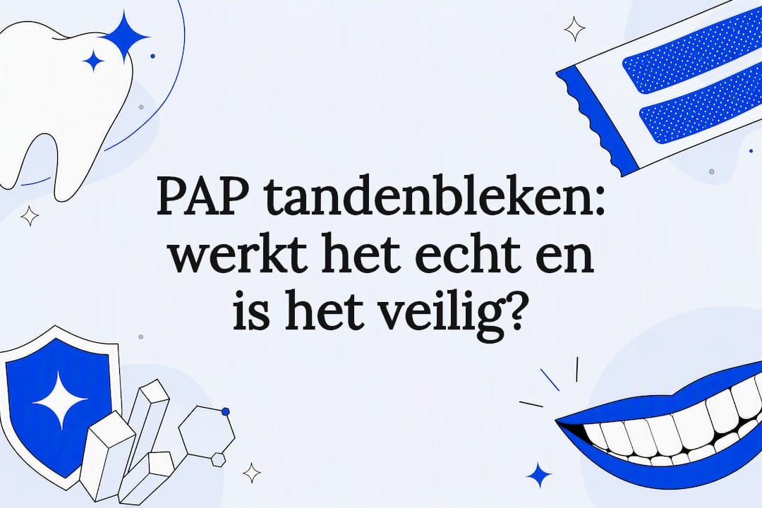 Sierlijke titelkaart over PAP-tandenbleken