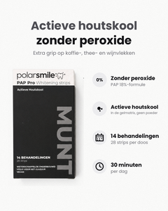 PAP Pro + Actieve Houtskool Whitening strips foto 2